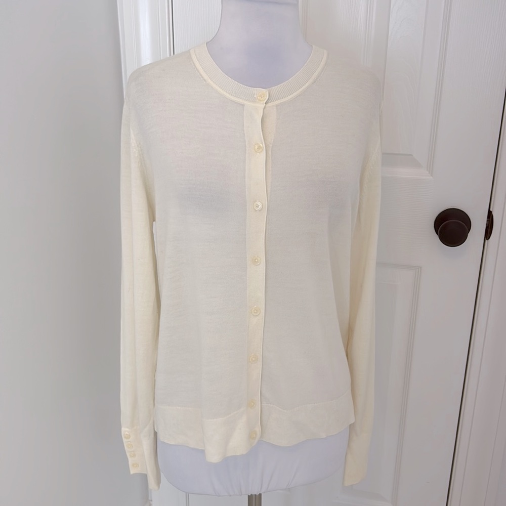 Banana Republic Washable Merino Wool Cardigan Ivory